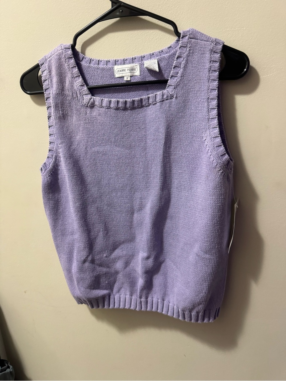 JEANNE PIERRE Lavender Knit Square Neck Tank